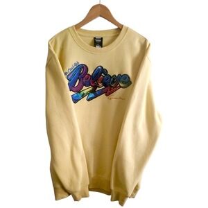 Genuine "In Cash We Believe" Rainbow Graphic Yellow Sweatshirt Unisex Size‎ 2XL
